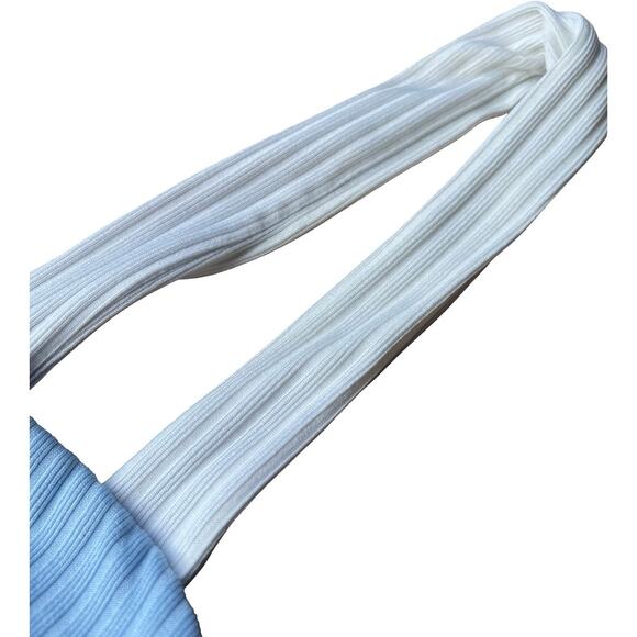 Onia Airy Blue & White Ribbed Bikini Set – Size Small - Picture 6 of 12